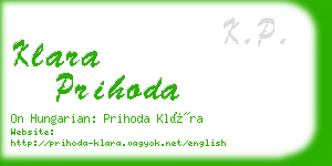 klara prihoda business card